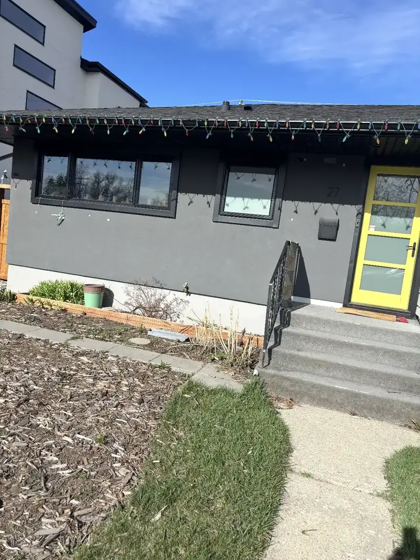 Calgary bungalow with a fresh Graphex coat applied to the front elevation